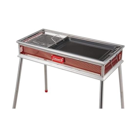 Coleman Cool Spider Stainless Steel Grill Grande Red 170-9430 BBQ Camping Outdoor Grill Stove Charcoal Bonfire Easy Setup Iron Plate Grill Grate Easy
