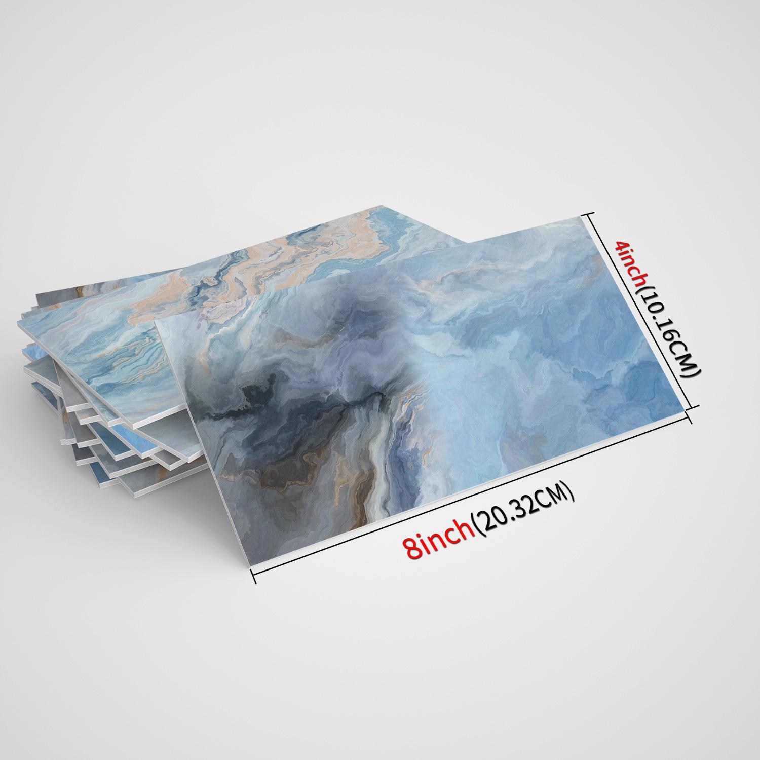 

16 шт. мраморной плитки, наклеенной на кухню, ванную комнату, трехмерные утолщенные обои из пенопласта, самоклеящиеся водонепроницаемые наклейки на стену синий/серый