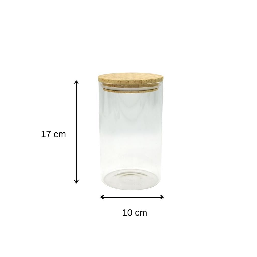 1.15L Glass Storage Box with Bamboo Lid Fackelmann Nature Ref. 684280