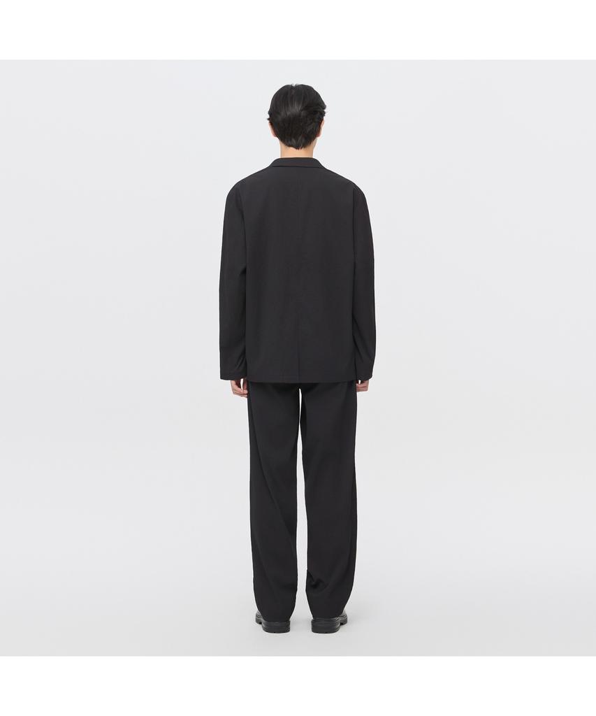 Keoseuuteommellou [Essentials] Black Loose Fit Pleats Setup Pants C9Pam26422Bkx