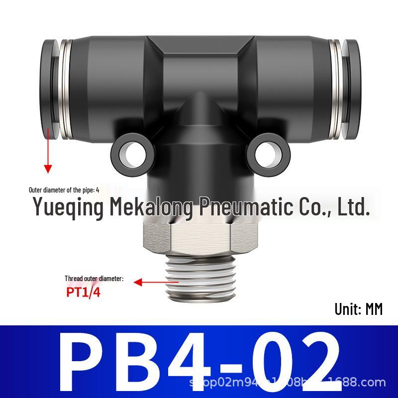 Three-Way Pneumatic Quick Connector Set for Air Hoses - Black, White, Blue Fittings