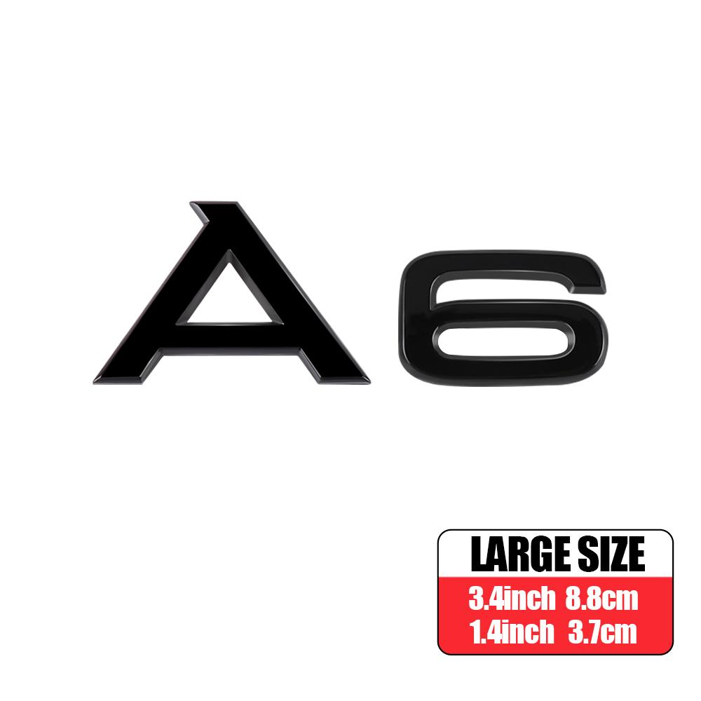 3D ABS Letters Emblem for Audi A3 A4 A5 A6 A7 A8 Q2 Q3 Q5 Q7 A4L A6L A8L Car Rear Trunk Badge Tail Logo Decoration Sticker Decal