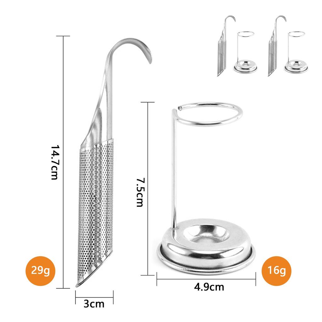 Kasanidika Pipe Tea Strainers, 4-Piece Set for Loose Leaf Tea, Heat-Resistant Stainless Steel, Easy to Clean, Curved Handle Design, No Teapot Needed,