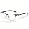 Men's Metal Half Frame Reading Glasses Anti Blue Light+0.4 To+4.0x Magnificationhigh-definition Presbyopia Correction