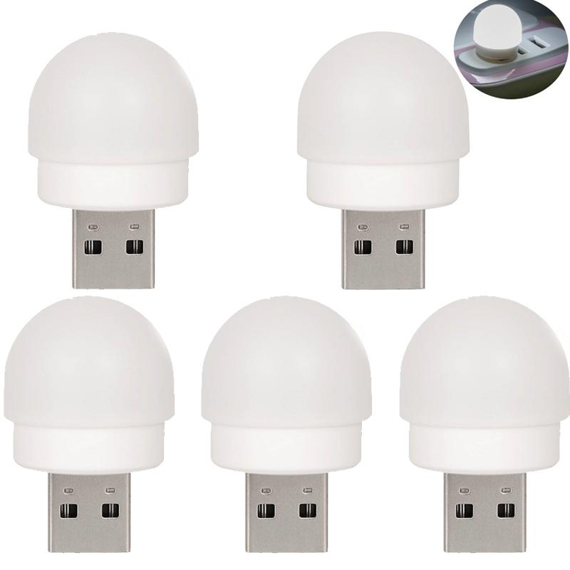 1-5PCS USB Plug Lamp Computer Mobile Power Charging Small Book Lamps Mini Plug and Light Up Night Light Bedroom Reading Light