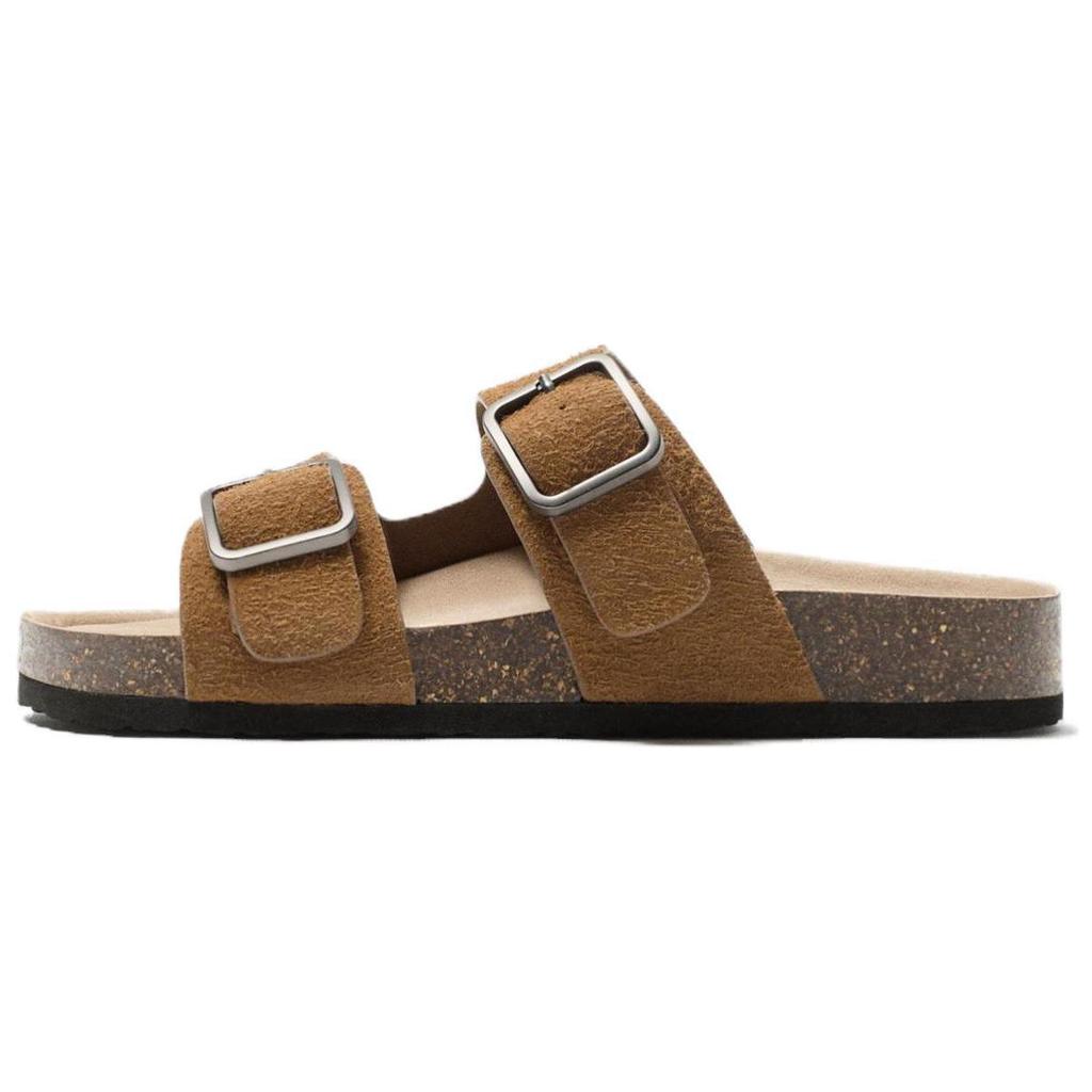 Zara Comfortable Versatile Fashion Non-Slip Slide Sandals Men Footwear Cognac-Brown 2723520
