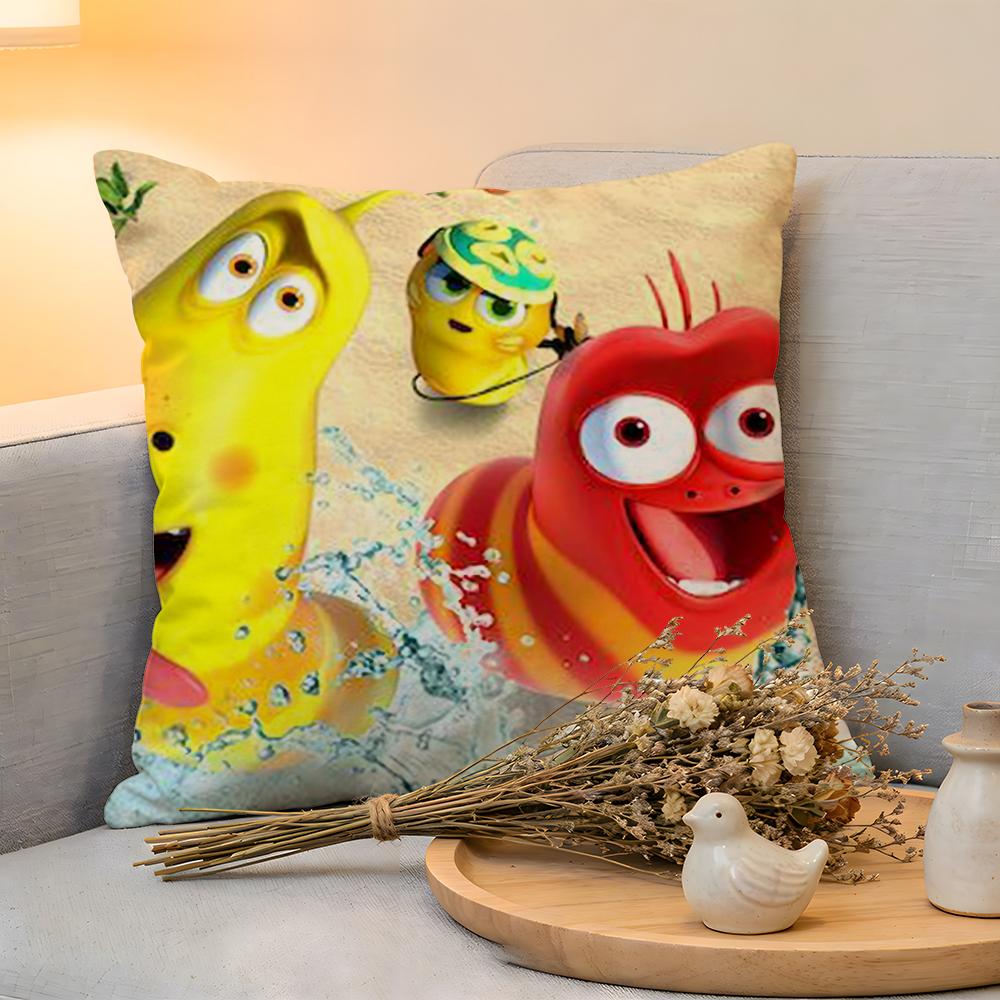 Cushion Cover  Linen  SkinFriendly Soft Decorative Case For Sofa Home Decor Funny LLarva Pillow cover