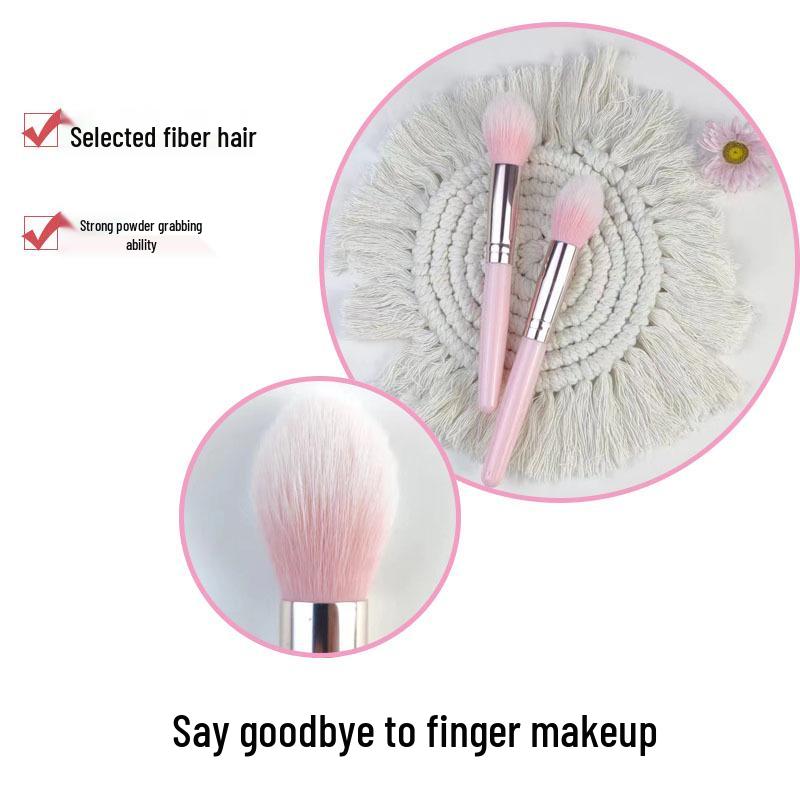 High-value Pink Soft Blush & Foundation Brush - Flame Design, Non-stick Makeup Tool