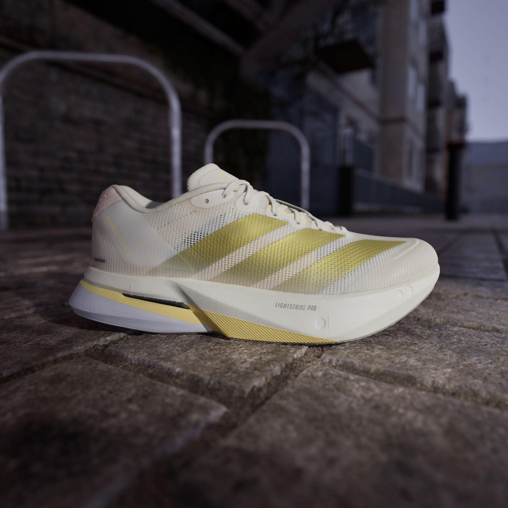 adidas Adizero Boston 13 Chalk White Gold Metallic Orange Tint (Women 36
