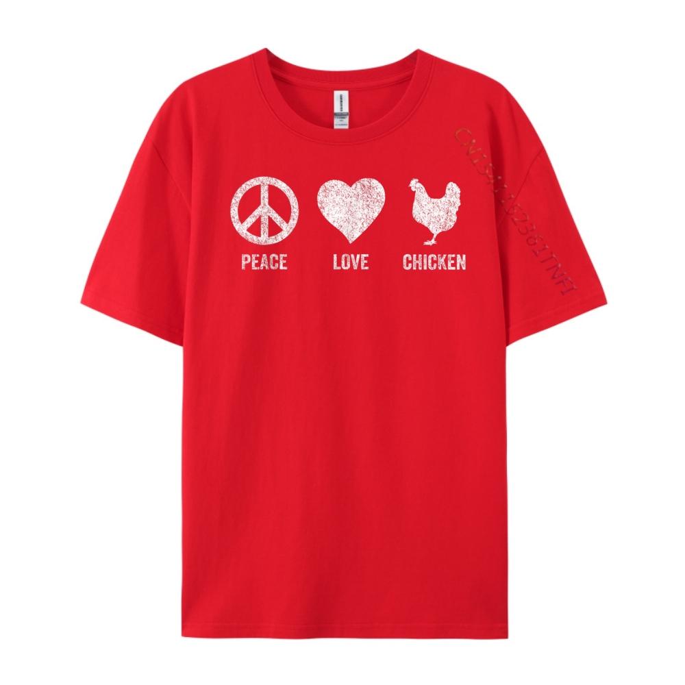 

Peace Love Chicken Chicken Quote Retro Luxury Clothing T Shirt Homme St Patrick s Day S