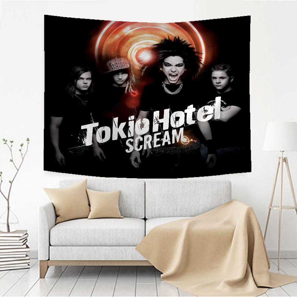 Tokio Hotel Rock Band Bill Kaulitz DIY Wall Tapestry Hanging Tarot Hippie Wall Rugs Dorm Home Decor