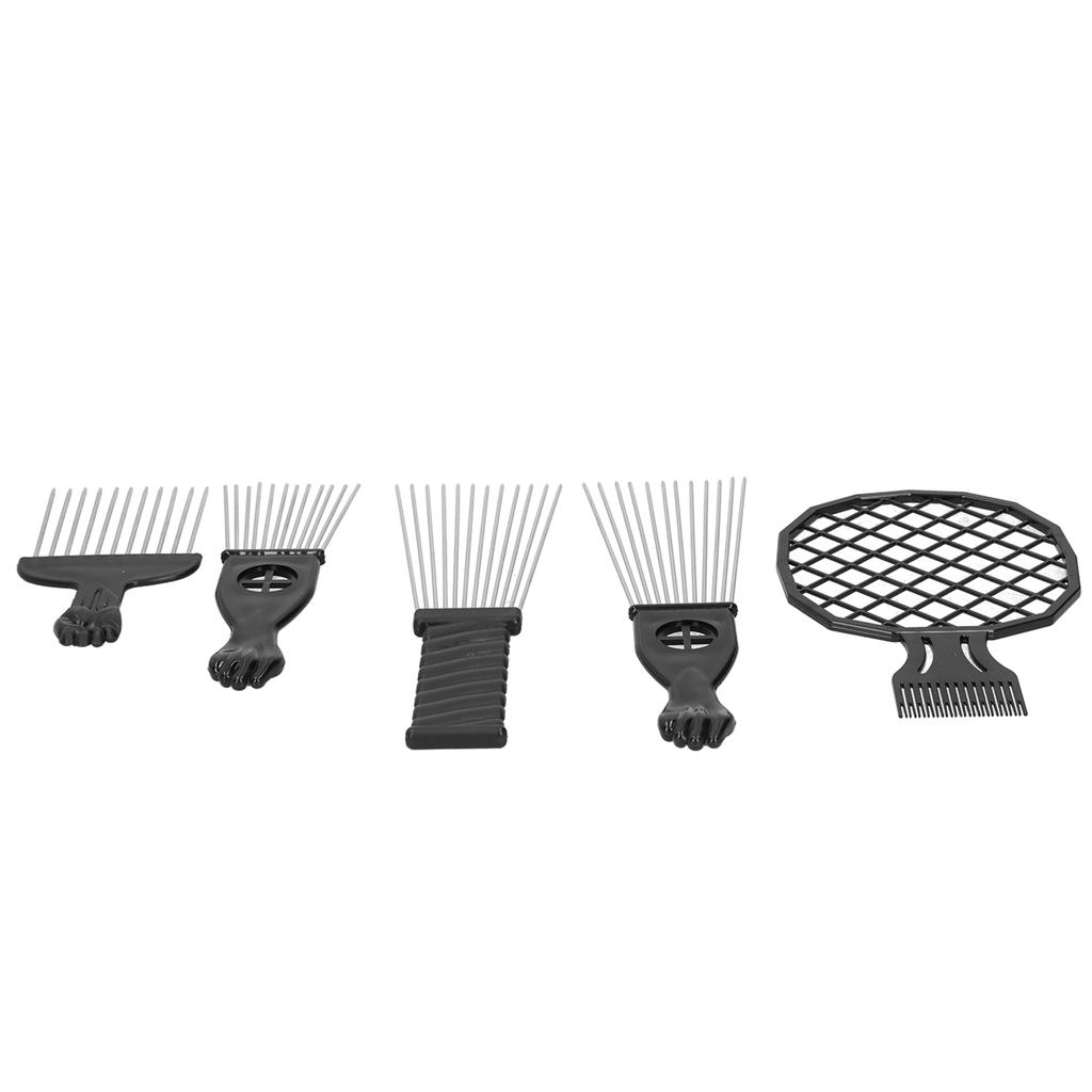 5pcs Stainless Steel Afro African Hair Pick Comb Twist Comb Set Hair Styling Tool