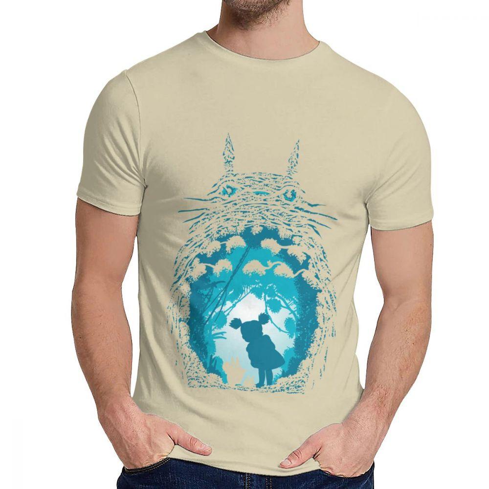 Round Neck My Neighbor Totoro Tees Hayao Miyazaki Tee Shirt Summer Men Cotton Top Tee Hot