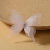 10Pcs Lightweight 3D Organza Butterfly Brooch Pins Shiny Rhinestone Lapel Pins for Bridal Wedding Dress Decor
