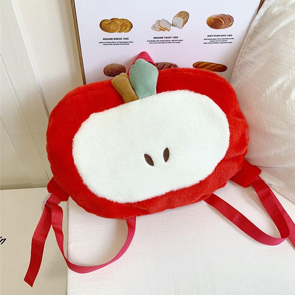 Soft Fruit Doll Shoulder Bag Kawaii Student Schoolbag Cartoon Fruit Plush Backpack Kid Girl Boy