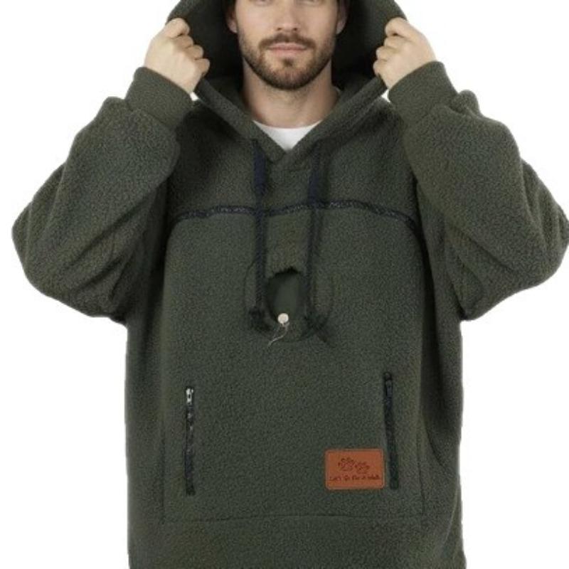 Fleece fleecový svetr pánský a dámský s kapucí volný ležérní teplý se stahovací šňůrkou