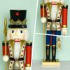 35cm Nutcracker Christmas Decor Wooden Christmas Decorations Nutcracker Figures Christmas Festive Collectible for Home