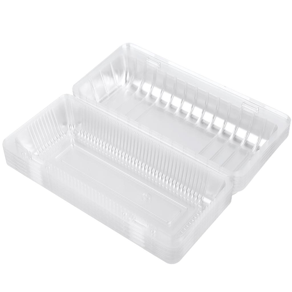 25 ST Engångs Plast Gångjärnsförsedd Limpbehållare Mat Frukt Förvaringslåda 18,5 x 12,5 x 7cm