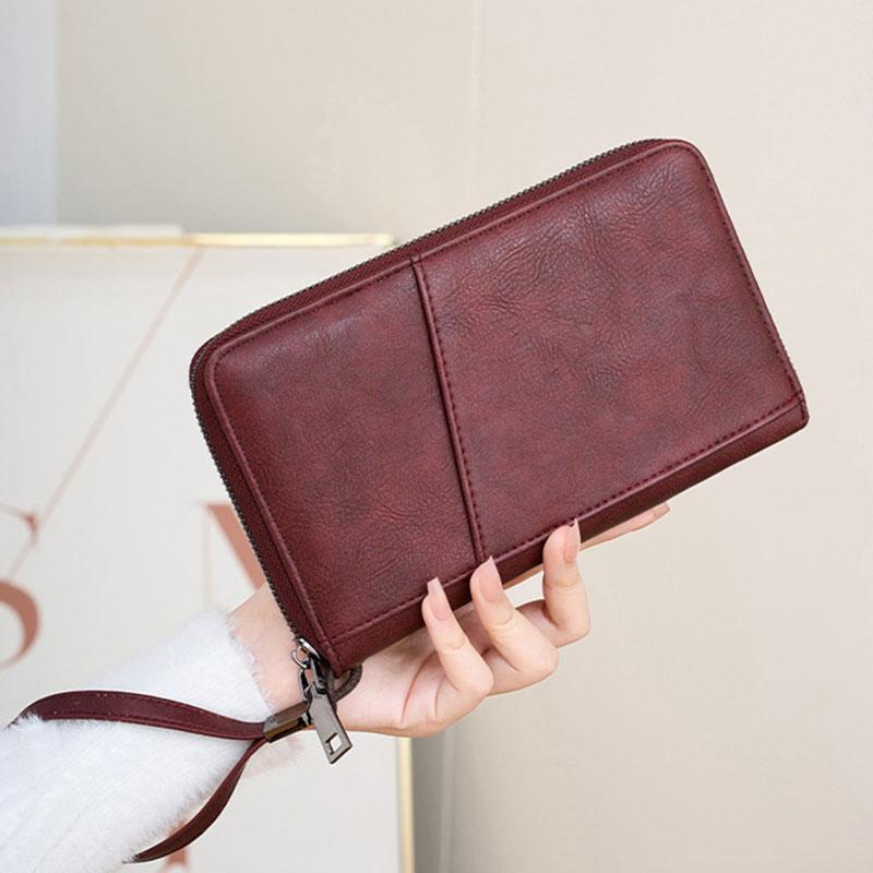RFID Travel Passport Holder Wallet Leather Passport Cover Zipper Travel Organizer Wristlet Card Holder Document Wallet for Men Women