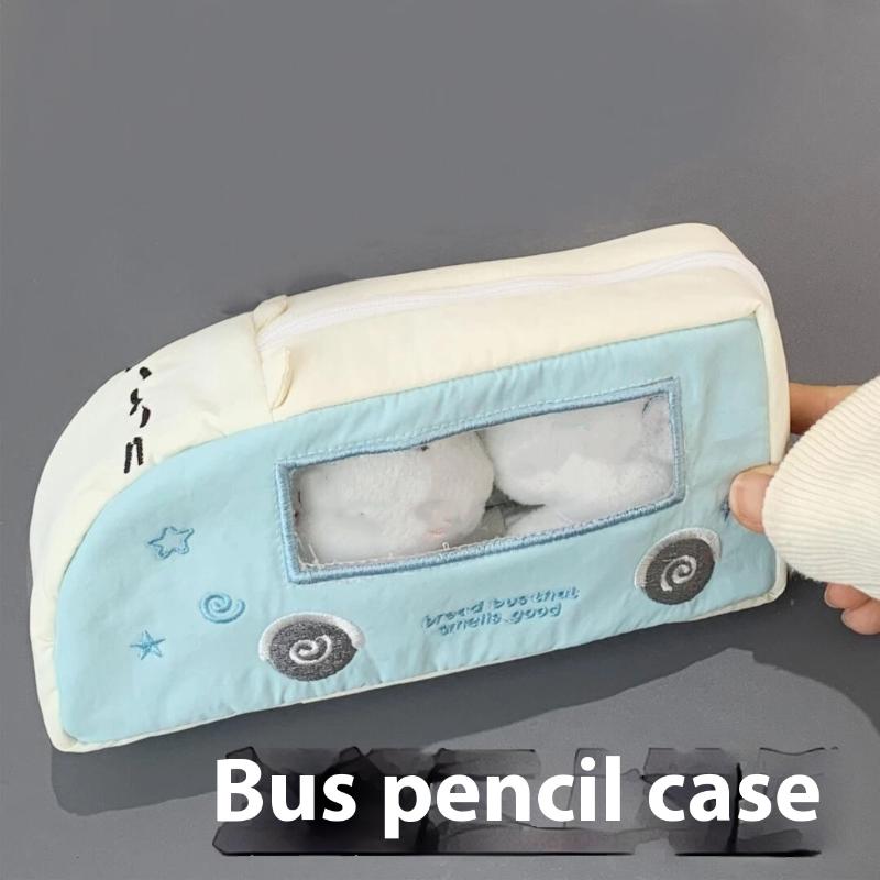 

Kawaii Cat Bus Zipper Large-Capacity Pencil Bag Multi-Function Stationery Case Cute Storage Bag For Student School Supplies