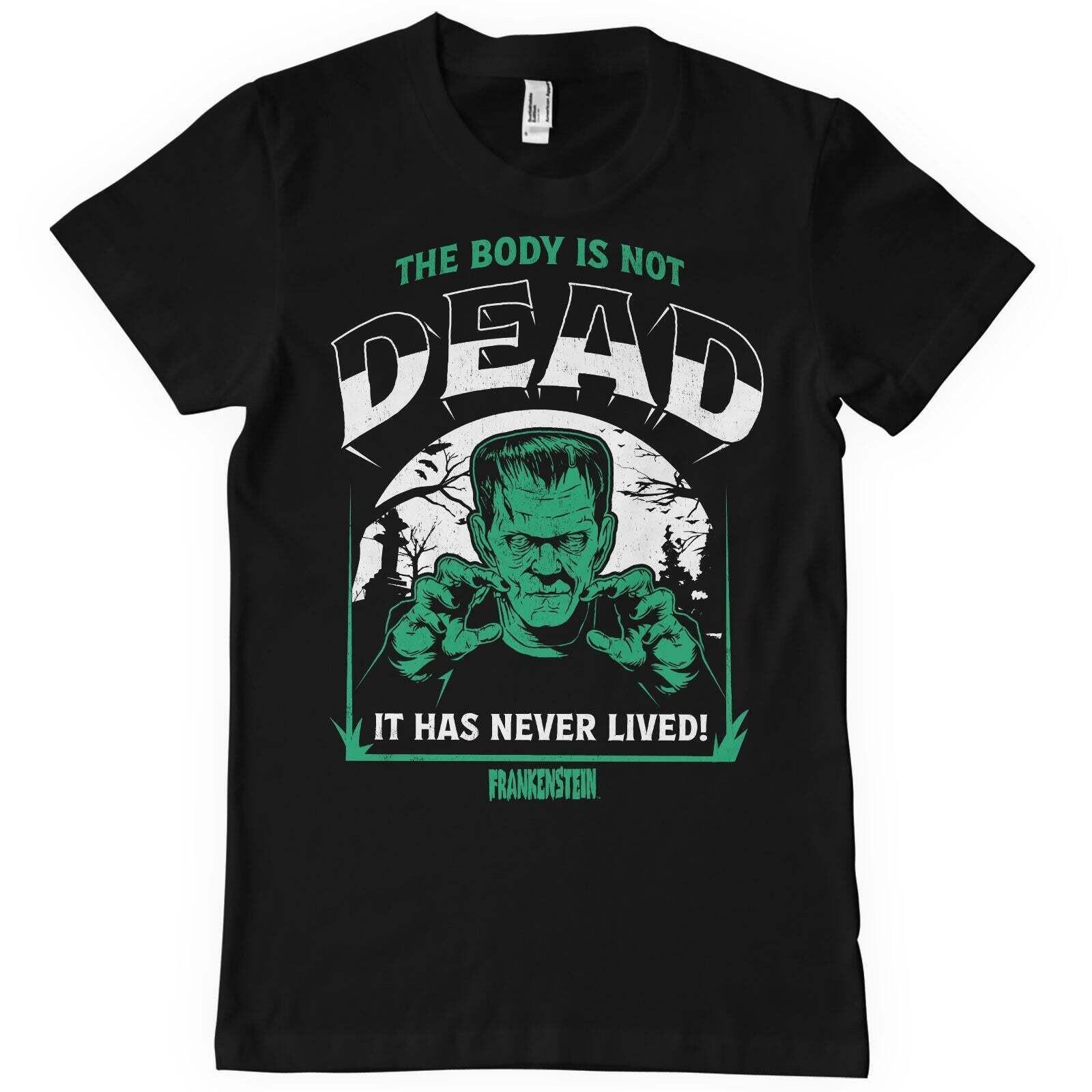 Licensed Universal Monsters Frankenstein The Body Is Not Dead Mens T-Shirt M