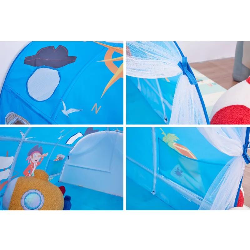 Children's 2 In 1 Dome Indoor Tent Portable Fun Play House Cartoon Sea World & Princess Cart Patterns Child Room Decoration