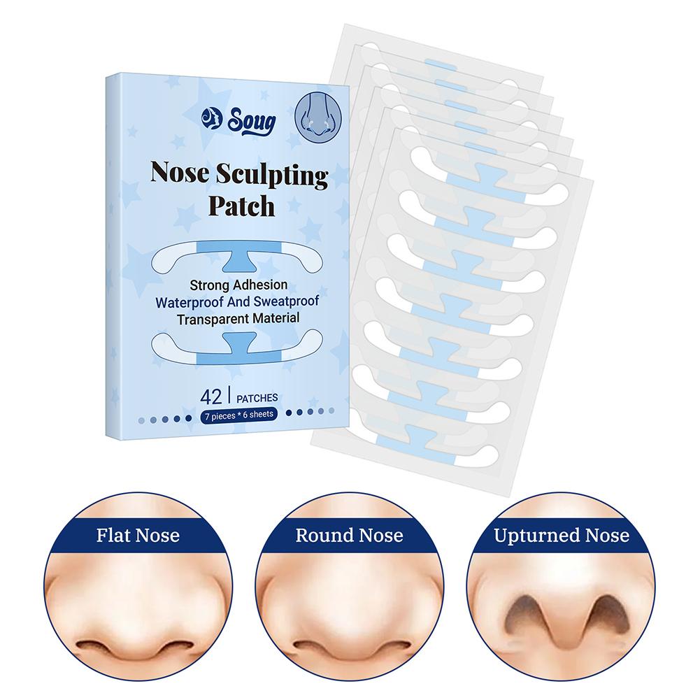 42 Stück Schrumpfende Nasenflügel-Aufkleber Unsichtbares Nasen-Schrumpfpflaster für Cosplay Spezielle Nasen-Schrumpf-Schönheitsstreifen Nasenformer Lifting