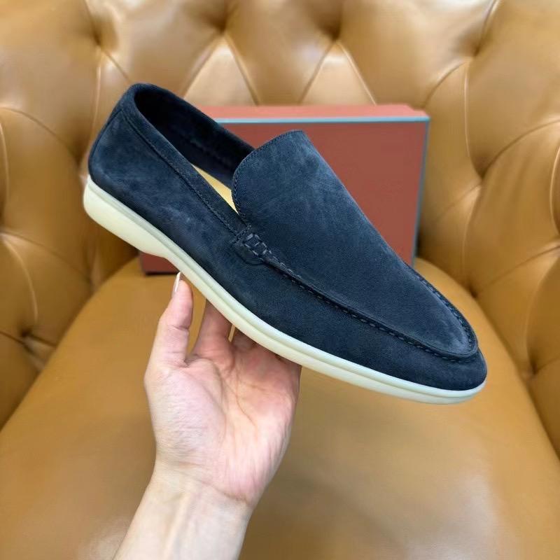 men top quality Deerskin material Flat bottom hand-sewn waterproof loafers Men's casual sneakers