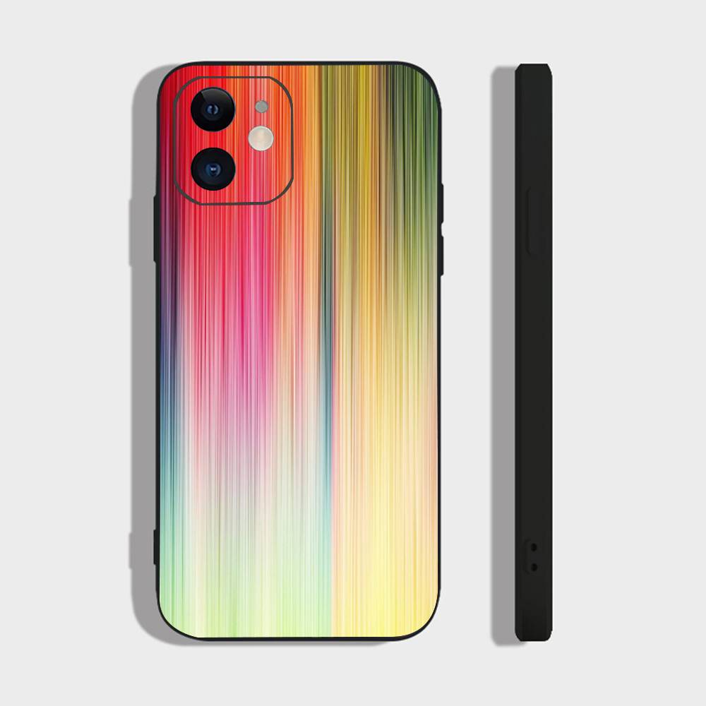 Rainbow Phone Case For IPhone 17 Air 16 15 14 13 Pro Max 11 12 Black Silicone Cover