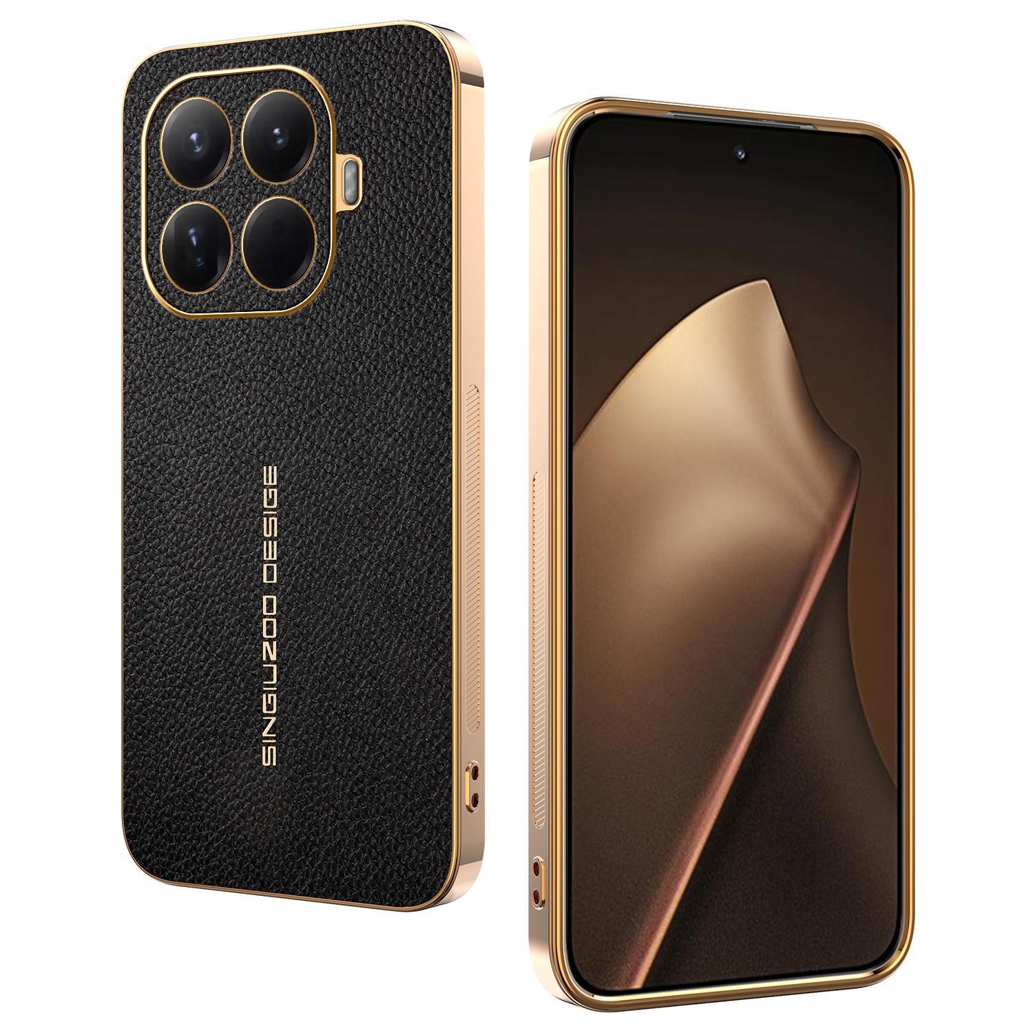 Чехол для Xiaomi 15T Pro с защитой от царапин, текстурой личи, из ТПУ-кожи, задняя крышка для телефона.