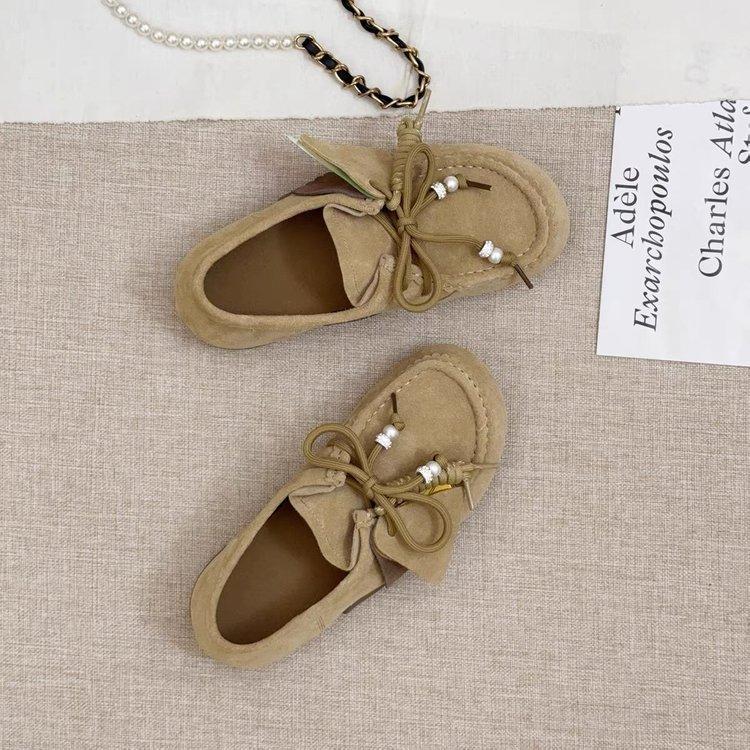 

Версия из мягкой кожи~ ретро ботинки Boken на внутренней платформе для женщин, летняя новинка 2025 года, туфли-бини на плоской подошве, кенгуру на платформе 35