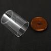 Round Cosmetic Organizers With Natural Wooden Top Transparent Bathroom Storage Container with Wooden Tray
