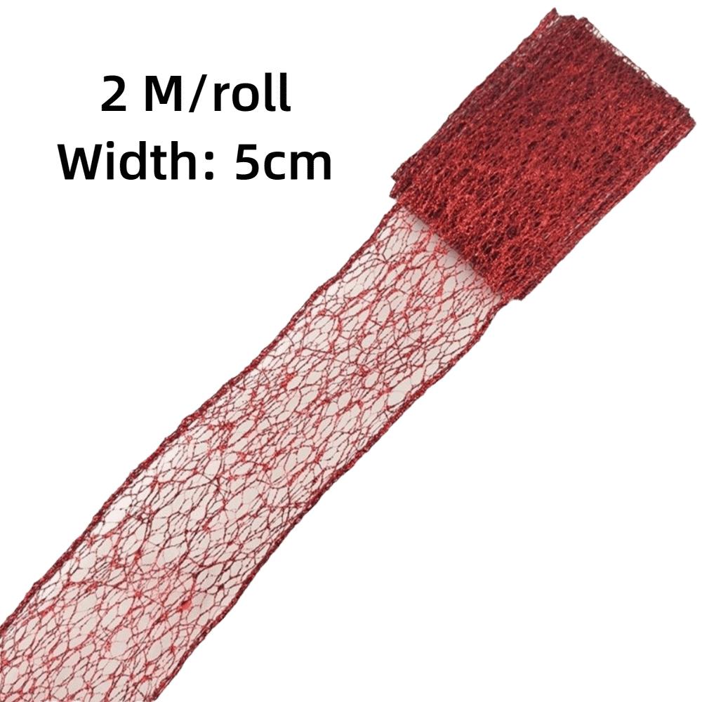 New 2 M/roll Bronzing Ribbon Hollow Out Shiny Gift Packaging Tape Decorative Ribbon Home Party Decor