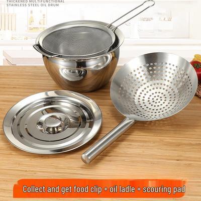 Large Stainless Steel Deep Frying Skimmer Strainer Ladle