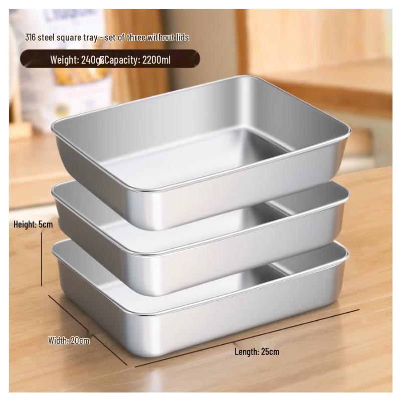 Kemeirute 316 Stainless Steel Food Prep & Storage Trays