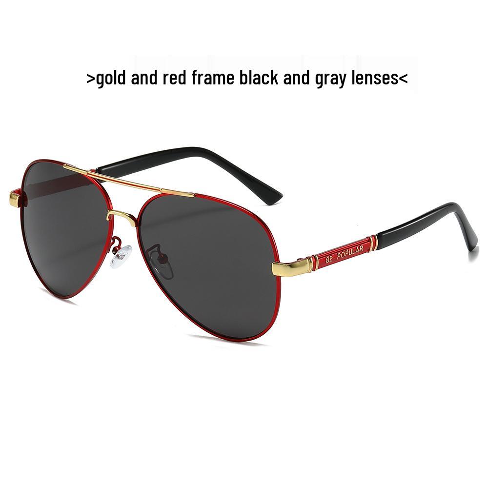 TEMU Men's Polarized Aviator Sunglasses - Metal Frame, Retro Large Design for Driving