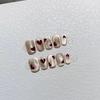 New Year's Manicure Pure Hand-wearing Nail Pieces Handmade High-end Ins White Nude Cat Eyes Short Love