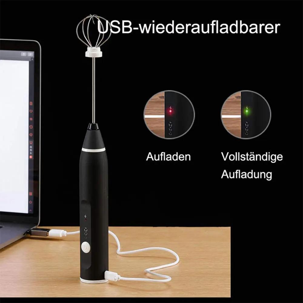 1PC Wireless Electric Milk Frother With USB Charging Handheld Mini Blender For Coffee Cappuccino Cream Portable Mixer 3 Speeds