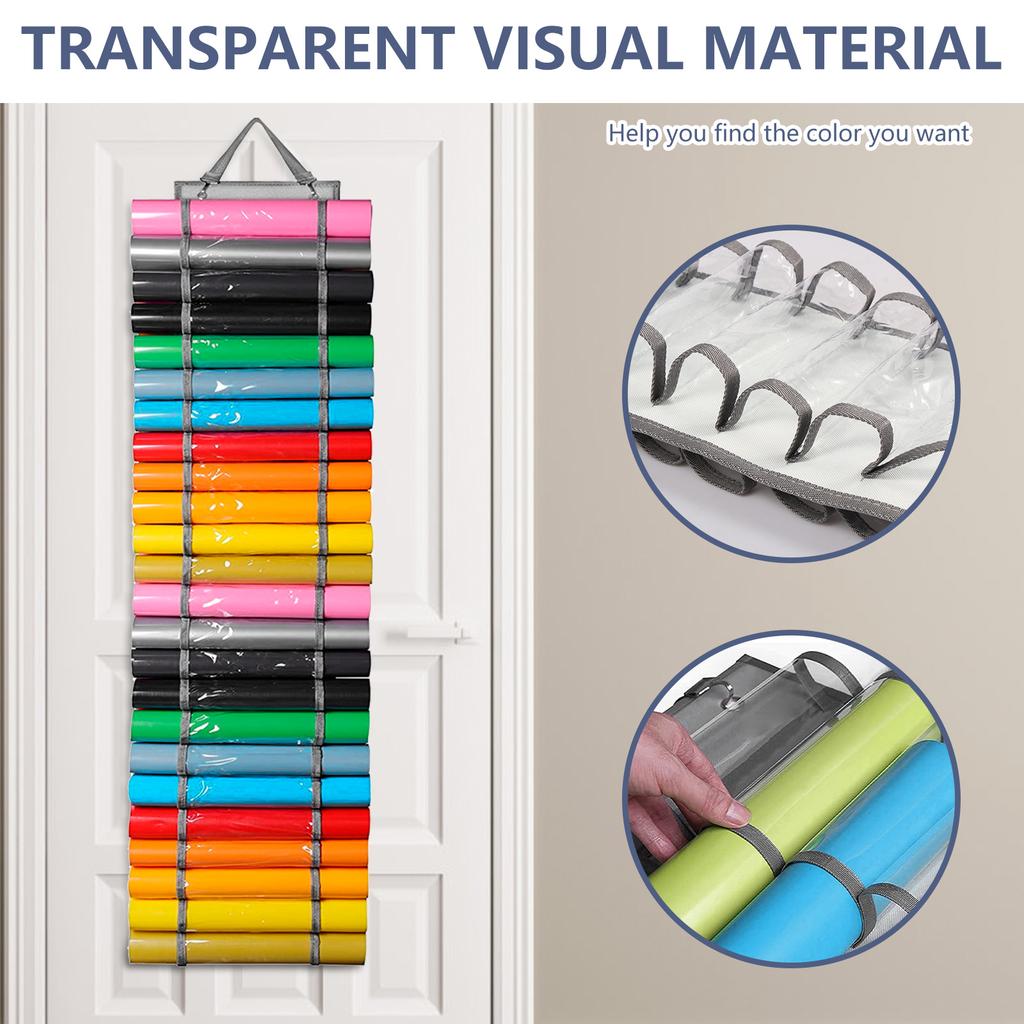 24/48Compartments Vinyl Roll Holder Vinyl Storage Organizer Large Capacity Vinyl Roll Storage Multifunctional Vinyl Storage Rack