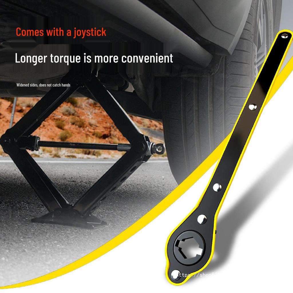 Portable Double-Sided Car Jack and Tire Wrench Set