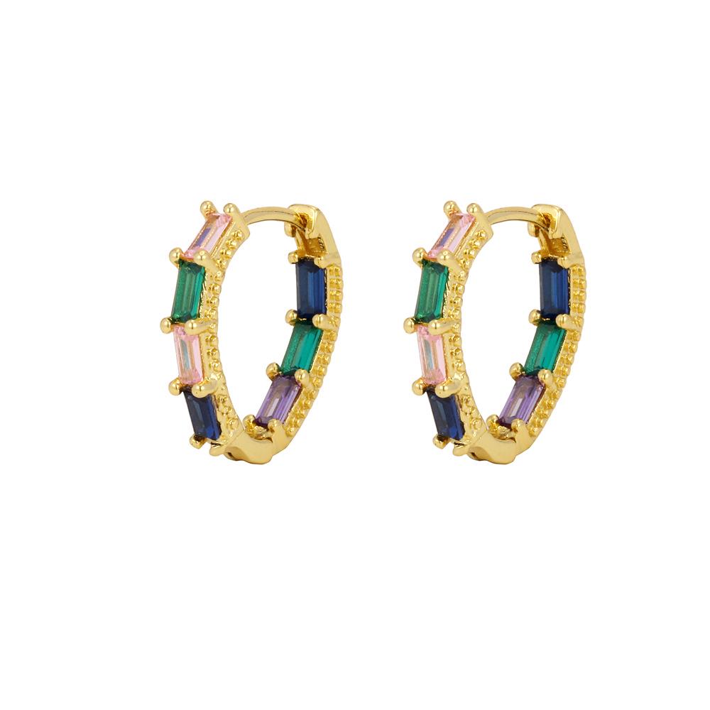 Eleganckie kolczyki koła z cyrkoniami: Pozłacany 18-karatowym złotem do noszenia na co dzień