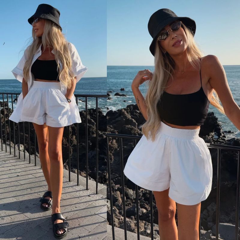 Western Style New Fashion Casual Loose Short sleeve Shirts Shorts Set Shirt Shorts Suit Set