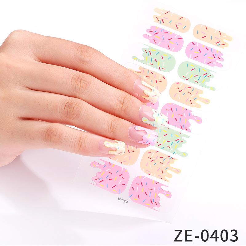 New Nail Art Stickers Cute 16 Nail Polish Film Cartoon Nail Stickers