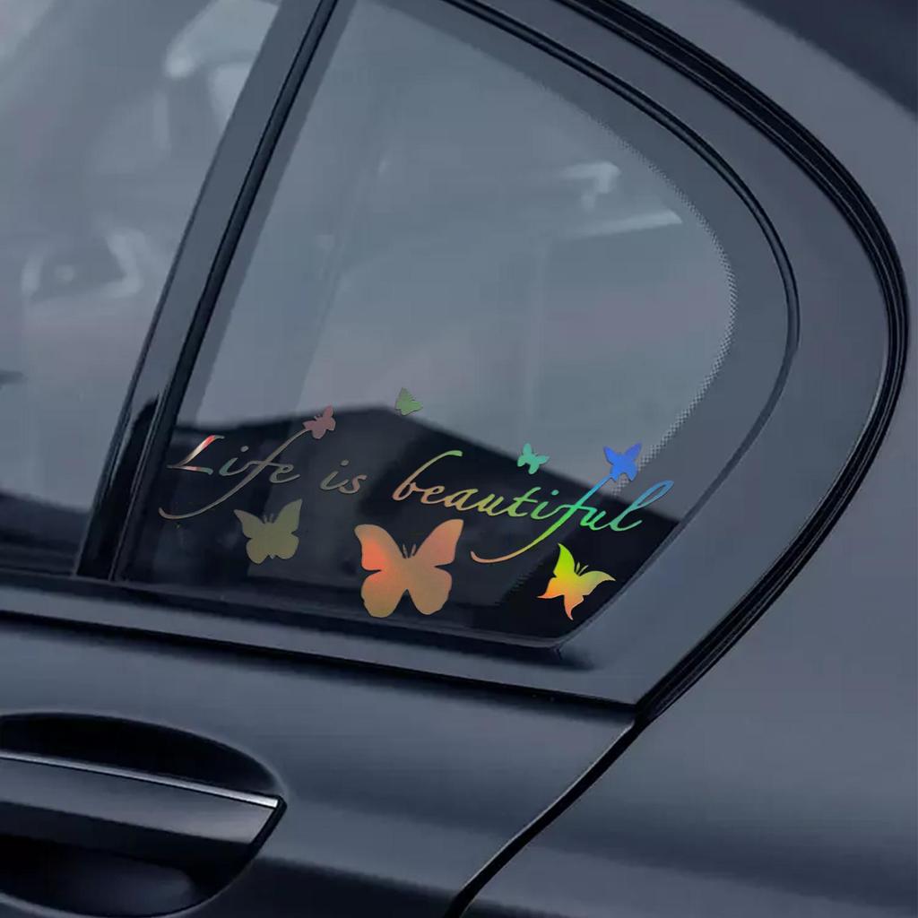 Car Sticker Reflective Precise Cut Decor With Butterfly Theme Funny Car Stickers For Window Friends Men Women Driving Outdoor