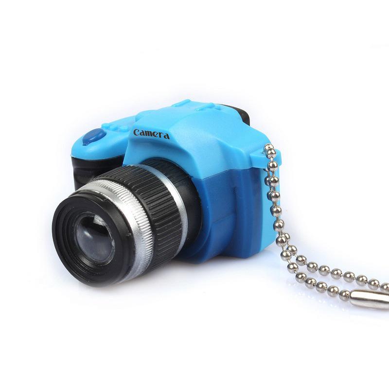 DSLR Camera Keychain with LED Light and Sound - Creative Keyring Pendant Gift Without Keychain, No Light, No Sound синий