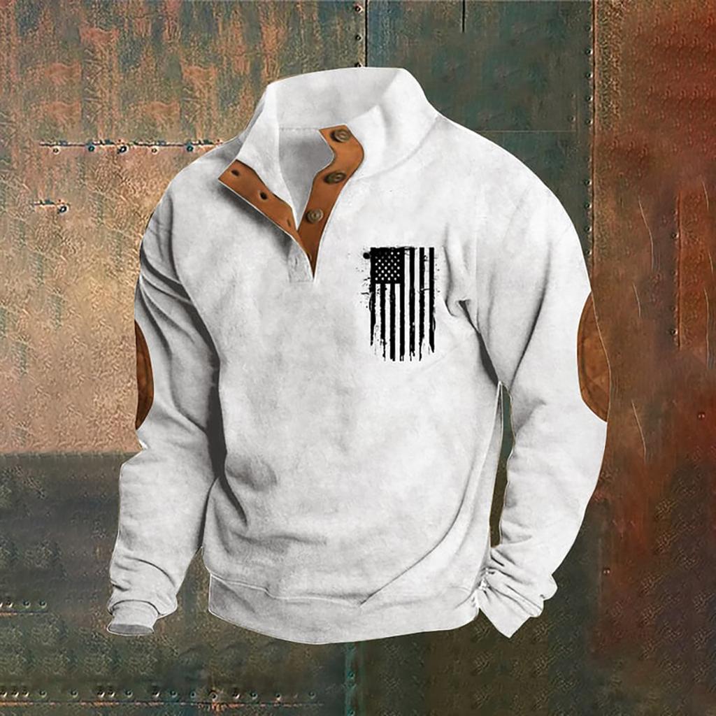 Das Herren-Sweatshirt mit Stehkragen im Frühling und Herbst ist ein Outdoor-Freizeitpullover