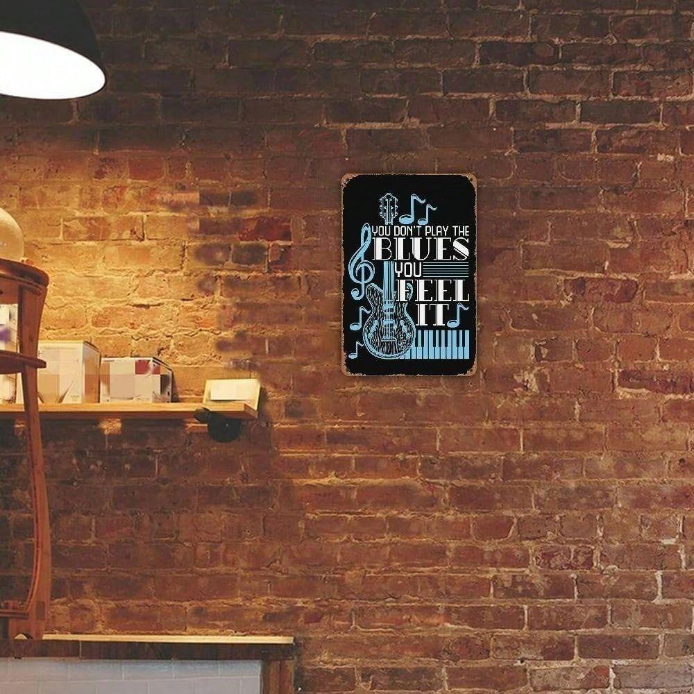 Vintage Metal Poster Blues Jazz Music Wall Decor Retro Bar Sign