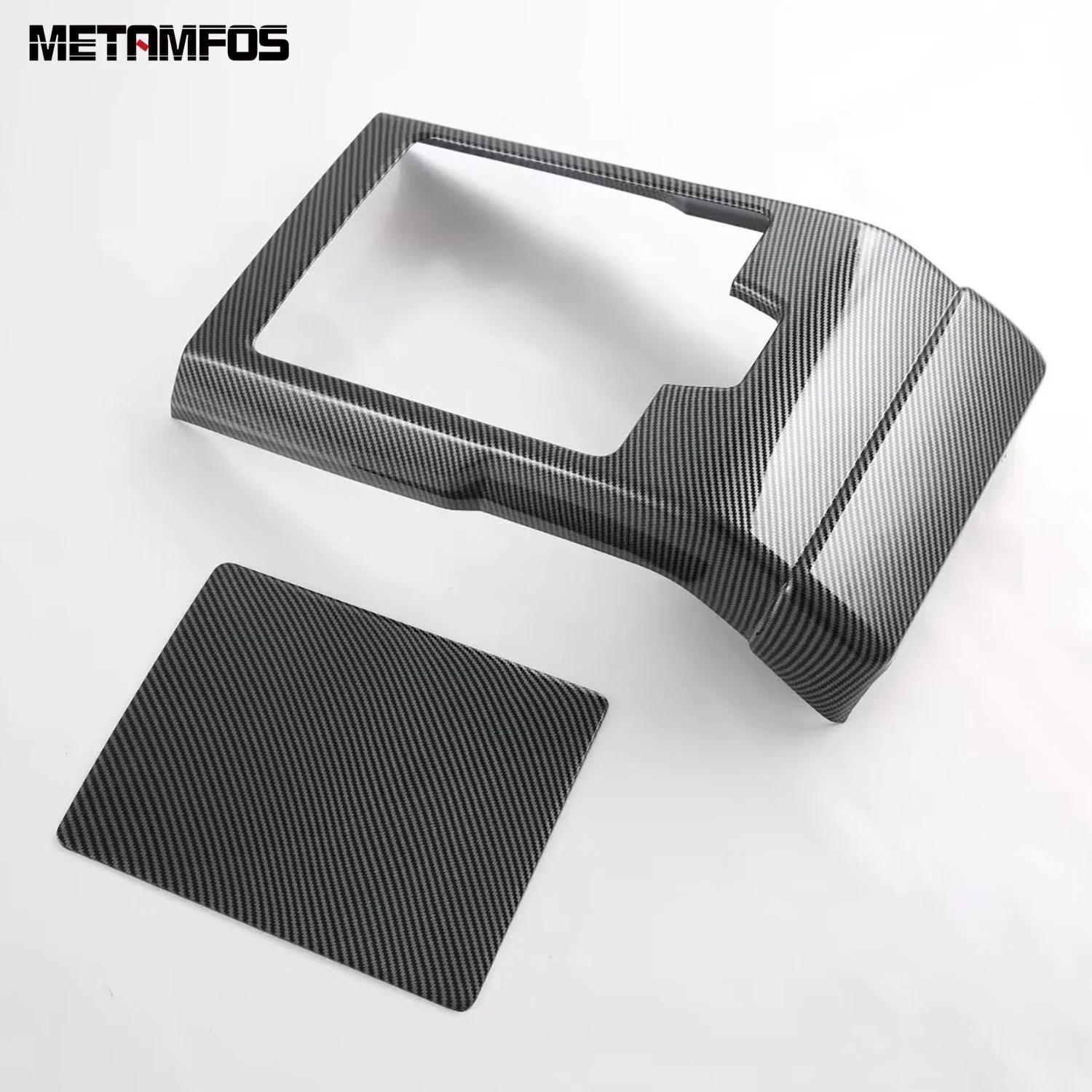 Armrest Box Rear Air Condition Vent Outlet Cover Trim For Hyundai Santa Fe 2024 2025 Carbon Fiber Inner Accessories Car Styling ABS Carbon Fiber