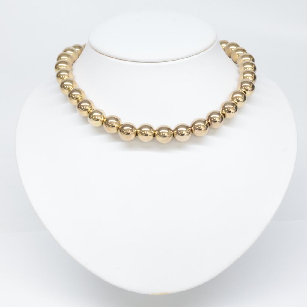 JIL SANDER [Beautiful Condition] 925 Sphere Ball Necklace S Gold colorUsed