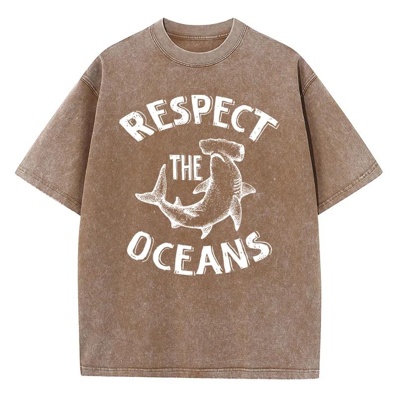 Respect The Coeans Printed Men'S Tshirt Lovely Loose Fitting T-Shirt Outdoor Retro T-Shirts Holiday Outdoor Short Sleeved